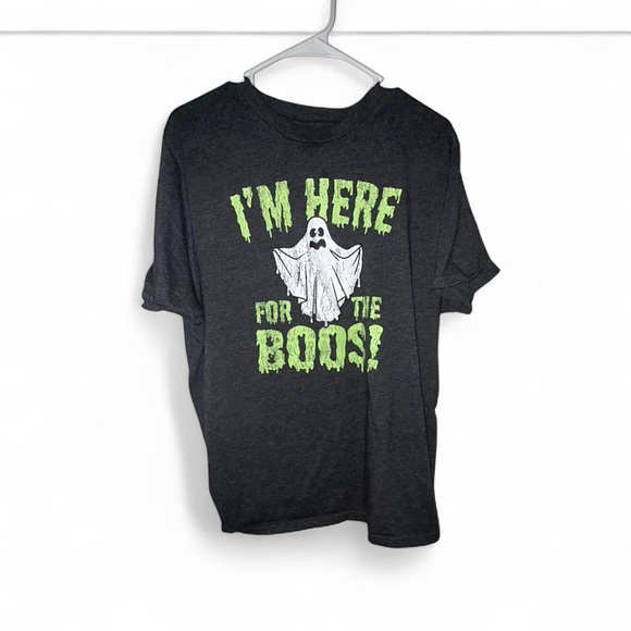 Celebrate It Other - Celebrate Mens Dark Gray Heather Here For The Boos Halloween T-Shirt XL